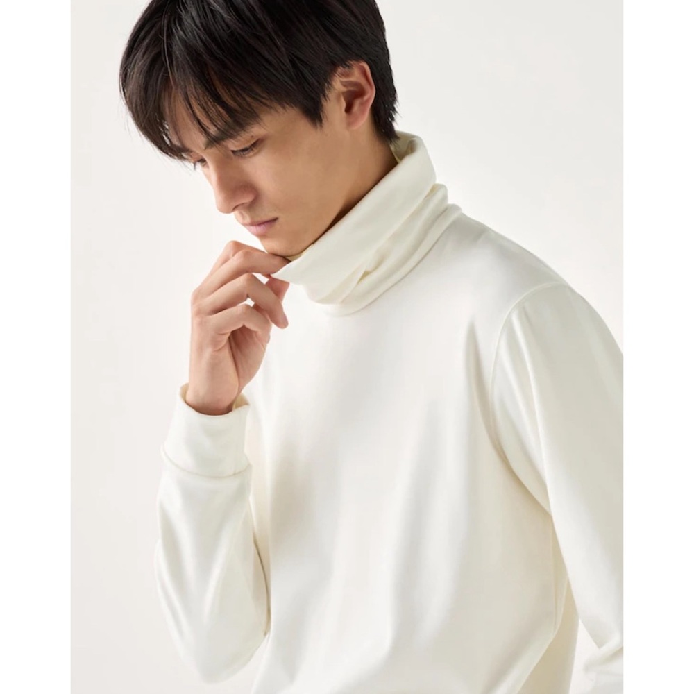 LL Bean White Turtleneck Shirt Long Sleeve Size Small Reg *Stained